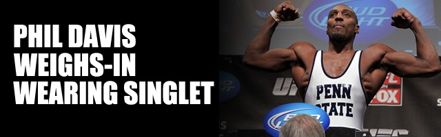 Phil Davis weighs in wearing Penn State singlet