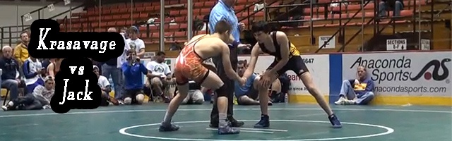 130 lbs match Krasavage Shamrock vs. Jack Iowa Style
