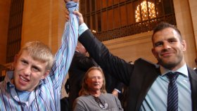 Kyle Dake Helping JD Bergman with his Tie