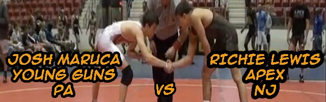 145 lbs match Josh Maruca young guns vs. Richie Lewis apex